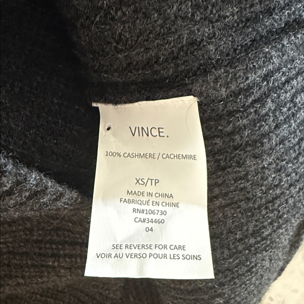 Vince Cashmere Grey Blue Ribbed Cashmere Sweater NWT - Picture 6 of 6